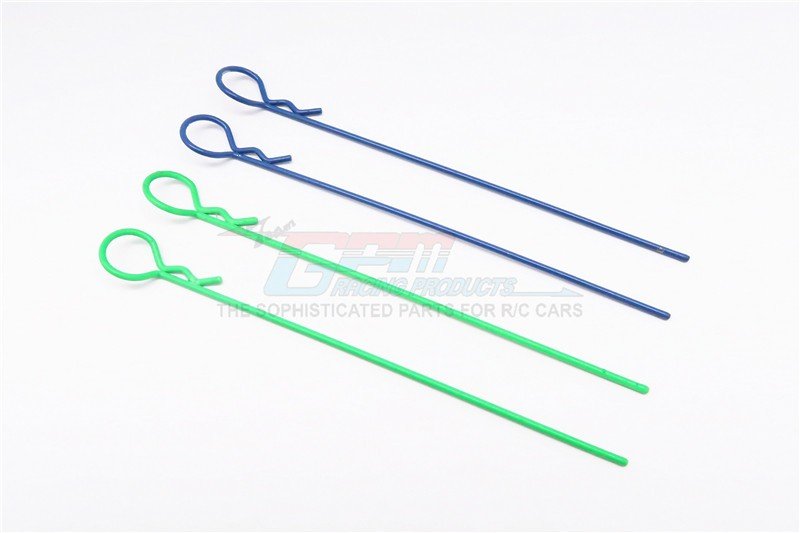 Long Fluorescent Round Body Clip set ( Stick LenGTh Of 98mm)mixed Color - 4pcs - GPM AC004MRL