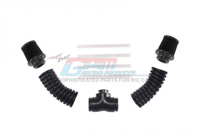 TRAXXAS TRX4 TRAIL CRAWLER V8 6.2l Ls3 Engine Intake Air Filter Pipe (Double Pipe) - 9pc set - GPM TRX4ZSP56A