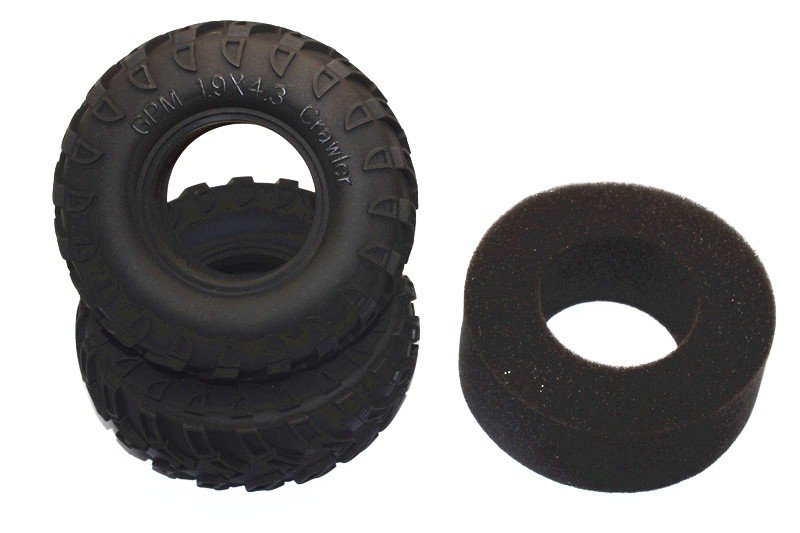 1.9\'\' Rubber Radial Tire With Foam Insert 45deg (1.9\'\'x4.3\'\'x1.8\'\') - 1pr - GPM TIRE19F/R45