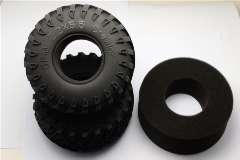 2.2\'\' Rubber Radial Tire With Foam Insert 45deg (2.2\'\'x5.5\'\'x2.3\'\') - 1pr - GPM TIRE22F/R45