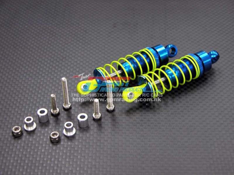 Kyosho Mini Inferno ST /Mini Inferno 09 Alloy Front Adjustable Spring Damper With Alloy Ball Top (63mm) Including Screws & Alloy Collars & 3mm Lock Nuts - 1pr set - GPM MIF363