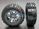 Kyosho Mini Inferno Plastic Front/Rear Sinkage Rims (6 Vacuum) With Radial Tires - 1pr set - GPM PMIF612887F/R