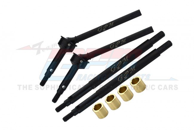Compatible TRAXXAS TRX4M FORD BRONCO Medium Carbon Steel Front CVD And (+5mm) Rear AXLE Shafts set - GPM TRX4M032S+5